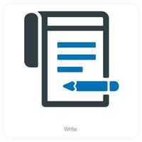 Write and note icon concept vector