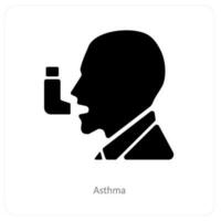 asthma and inhalator icon concept vector