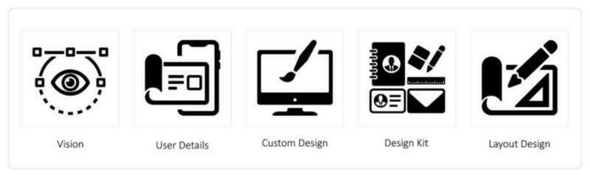 vision, user details and custom design vector