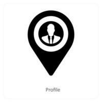 Profile and location icon concept vector