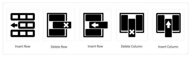Insert Row, Delete Row, Delete Column vector