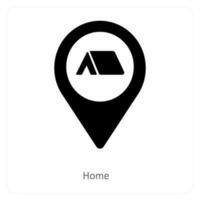 hogar y ubicación icono concepto vector