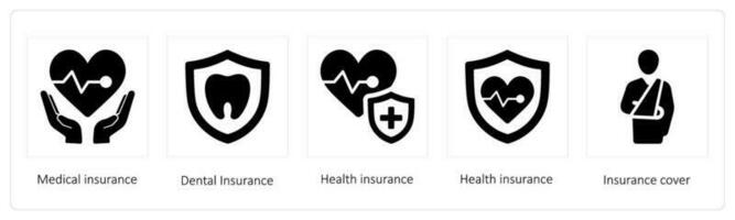 medical, dental and health insurance vector