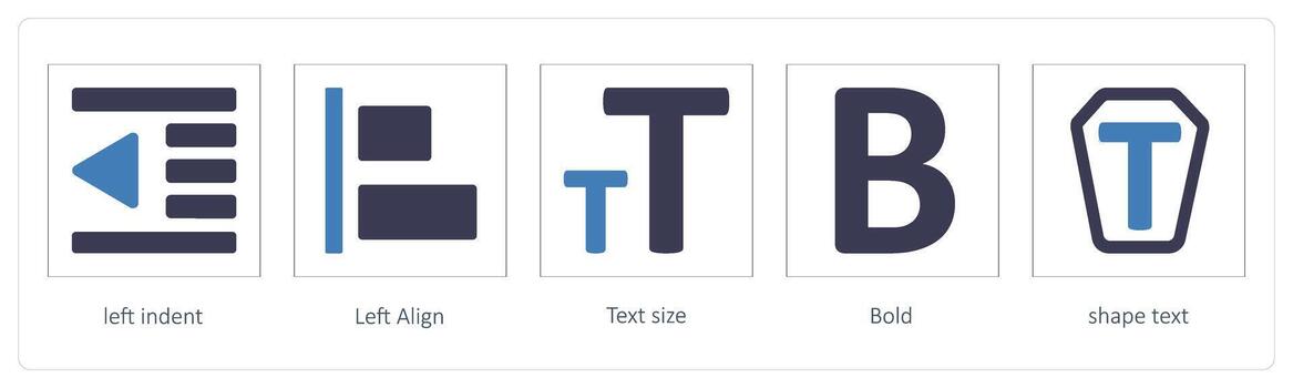 left indent, Left Align, Text size vector