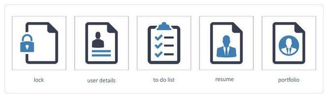 lock, user details, to do list vector