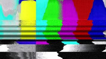 TV color bars test card malfunction - Loop video