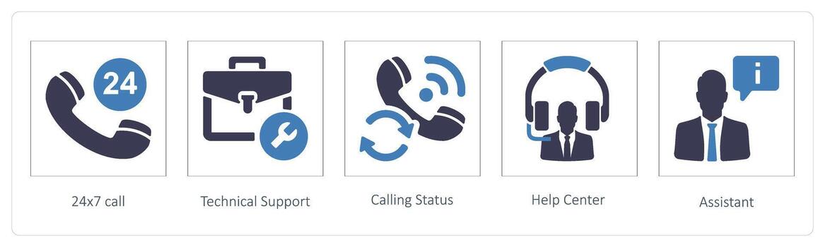 24x7 call and Technical Support vector