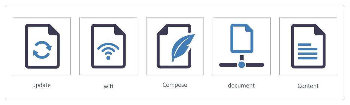 actualizar, Wifi, componer, documento vector