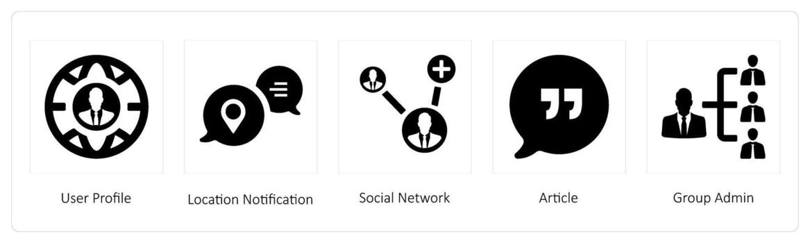 usuario perfil y ubicación notificación vector