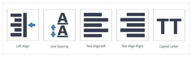 Left Align, Line Spacing, Text Align left vector