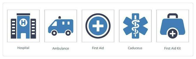 Hospital, Ambulance, First Aid vector