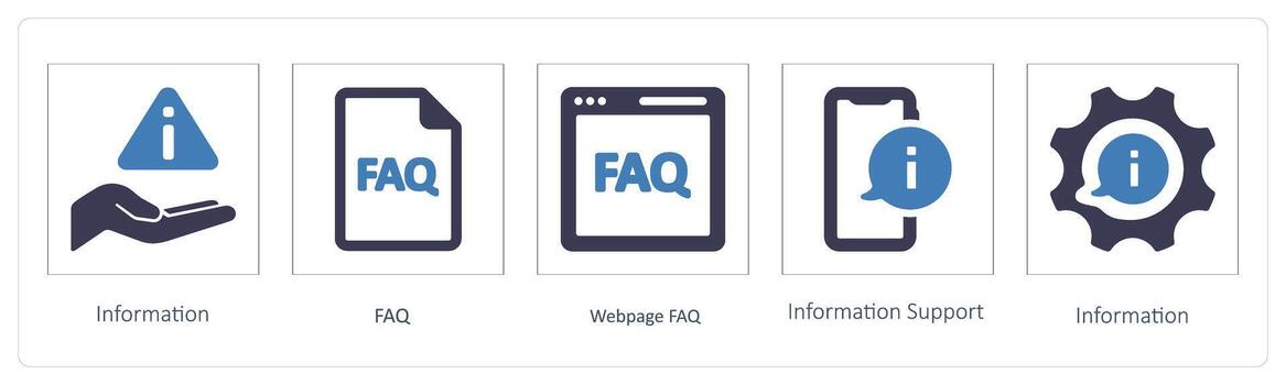 Information, faq and webpage faq vector