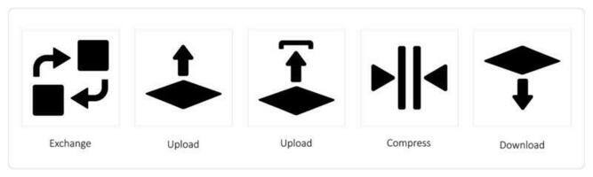 Exchange, Upload, Compress vector