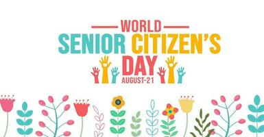 World Senior Citizens Day background template. Holiday concept. background, banner, placard, card, and poster design template with text inscription and standard color. vector illustration.