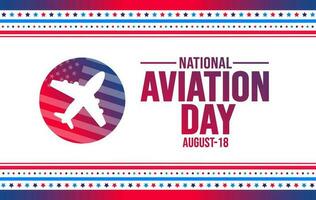 Aviation Day background template. Holiday concept. background, banner, placard, card, and poster design template with text inscription and standard color. vector illustration.