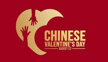 Chinese Valentines Day background template. Holiday concept. background, banner, placard, card, and poster design template with text inscription and standard color. vector illustration.