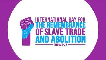 International Day for the Remembrance of Slave Trade and Abolition background template. Holiday concept. background, banner, placard, card, and poster design template with text inscription vector