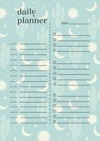 Daily planner goals minimalist planner page design vector