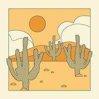 cactus ilustración salvaje Oeste Desierto Clásico diseño. vector