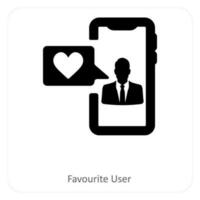 favorite user and user icon concept vector