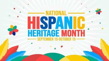 National Hispanic Heritage Month celebration colorful background, typography, banner, placard, card, and poster design template. is annually celebrated from September 15 to October 15 in the USA. vector