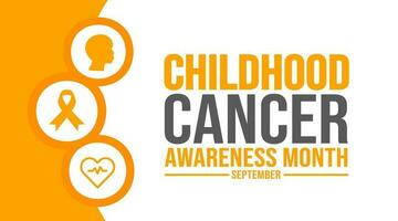 September is Childhood Cancer Awareness Month background template. Holiday concept. background, banner, placard, card, and poster design template with text inscription and standard color. vector