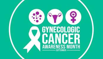 September is Gynecologic Cancer Awareness Month background template. Holiday concept. background, banner, placard, card, and poster design template with text inscription and standard color. vector