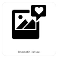 romántico imagen y galería icono concepto vector