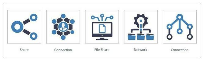 compartir, conexión, archivo compartir vector