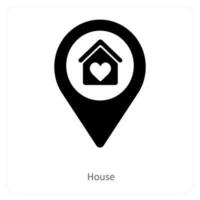 House and location icon concept vector