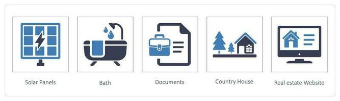 Solar Panels, Bath, Documents vector