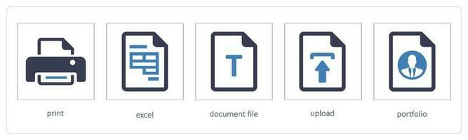 print, excel, document file vector