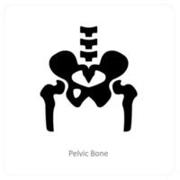 pelvic Bone and anatomy icon concept vector