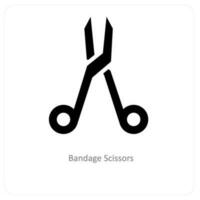 bandage scissors and surgical icon concept vector
