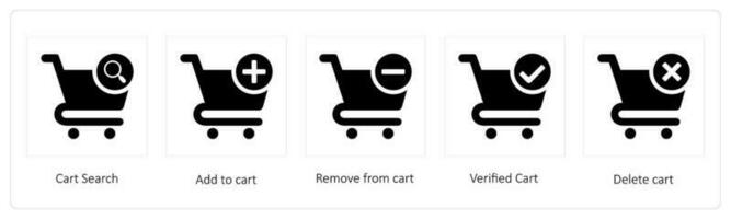 cart search and add to cart vector