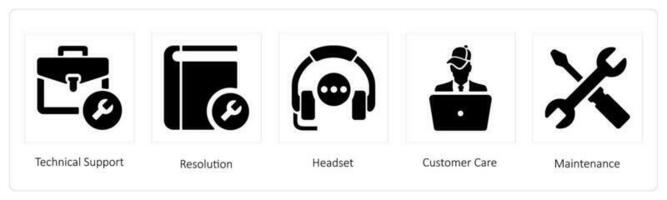 Technical Support, Resolution and Headset vector
