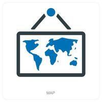 Map and world icon concept vector