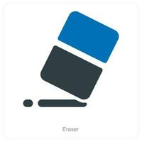 Eraser and remove icon concept vector