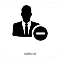 unfriend and delete icon concept vector