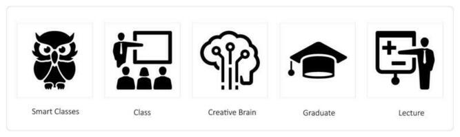 smart class, class and creative brain vector