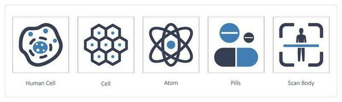 Human Cell, Cell, Atom vector