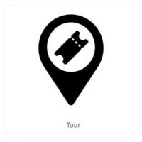 Tour and location icon concept vector