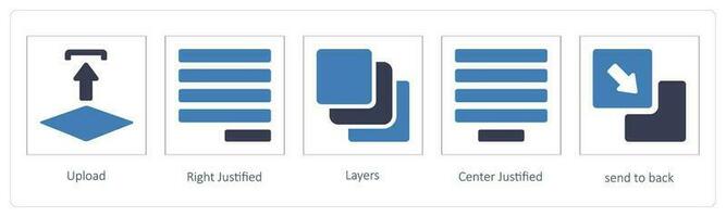 Upload, Right Justified, Layers vector