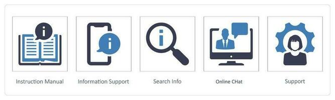 instrucción manual y información apoyo vector