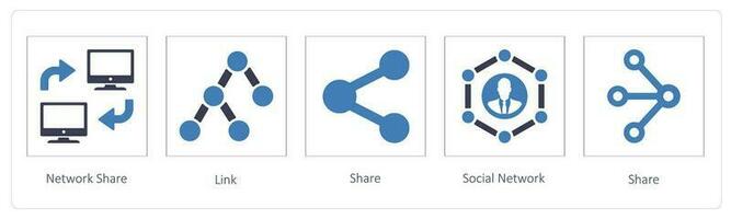 Network Share, link and Share vector