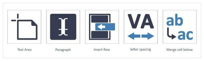 Text Area, Paragraph, Insert Row vector