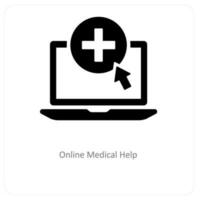 online medical help icon concept vector