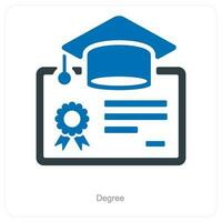 la licenciatura y certificado icono concepto vector