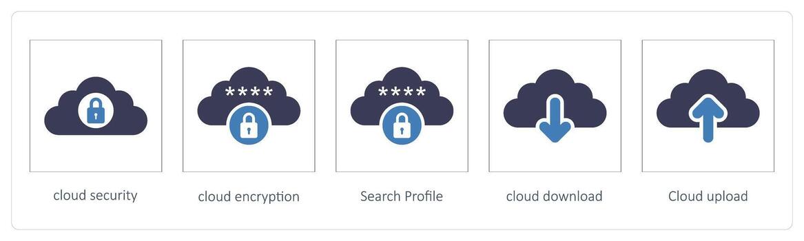 nube seguridad y nube cifrado vector