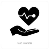 heart insurance and health care icon concept vector